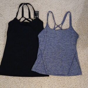 Glyder Black and Blue  Strappy Active Wear Tanks